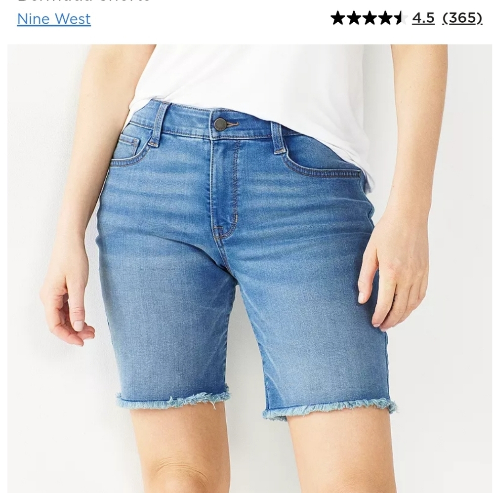 Nine West Bermuda jean shorts size 8